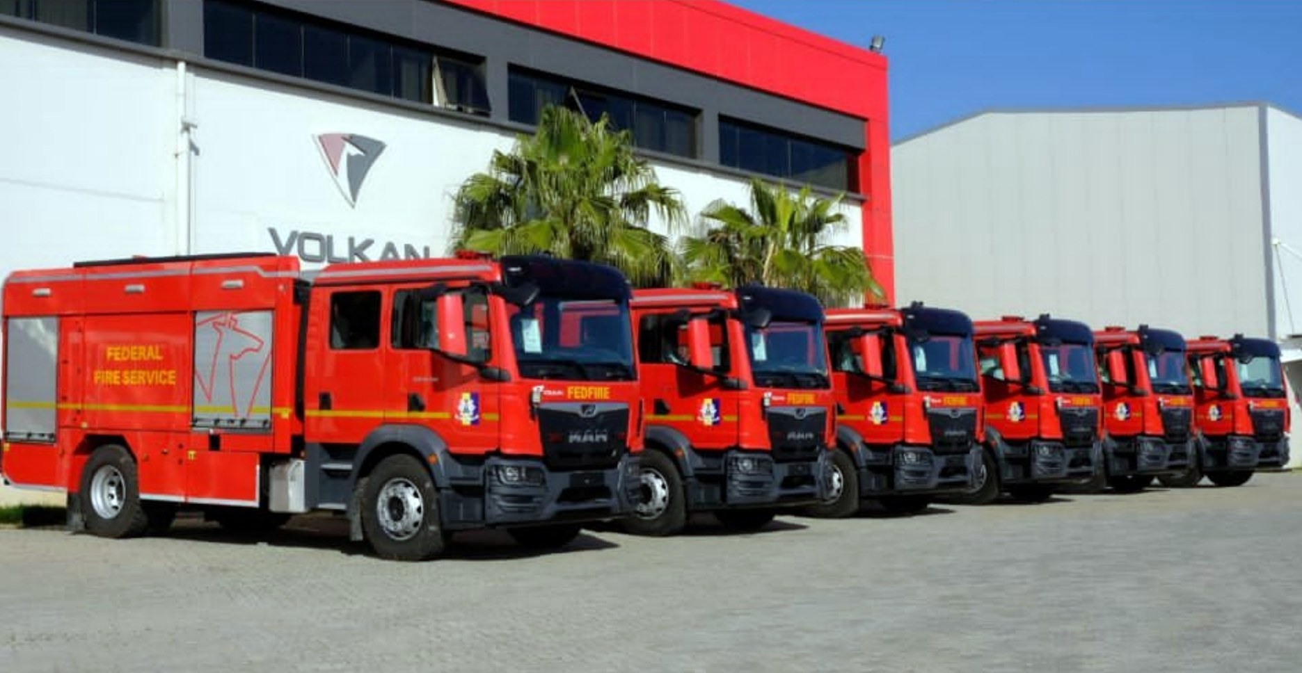 Afrodezt fire fighting trucks at Volkan facility